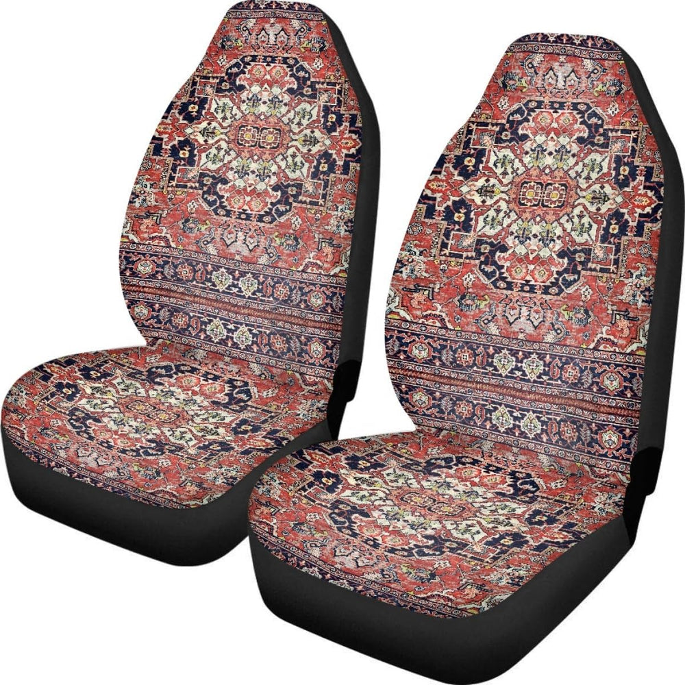 Pehede Car Seat Cover Red Vintage Carpet Pattern Front for Cars, Easy to Inst...