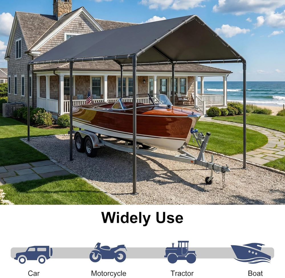 Carport, Heavy Duty Galavanized Carport Canopy, Party Car Tent Garage Shelter...