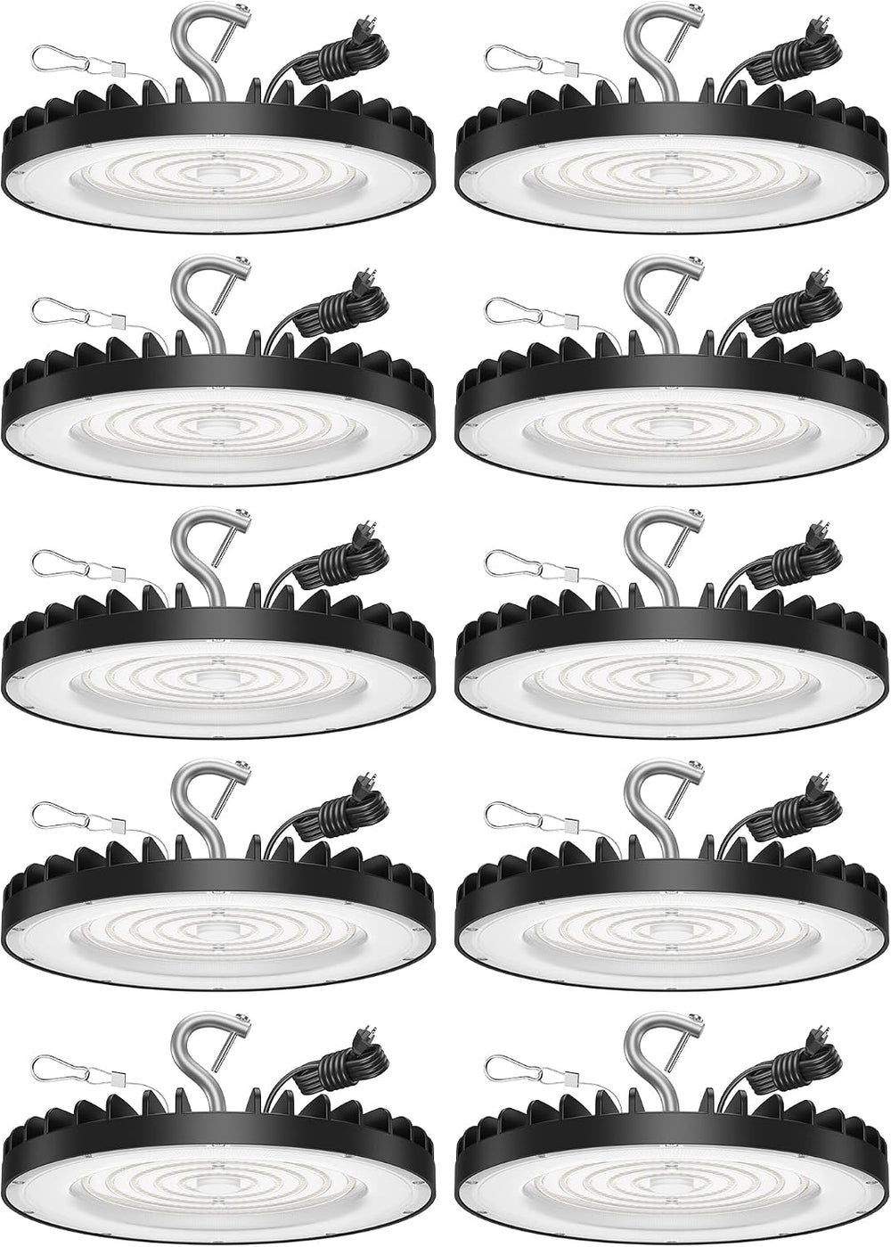 10 Pack UFO High Bay Led Shop Lights 150W, 21,000lm 5000K, ETL