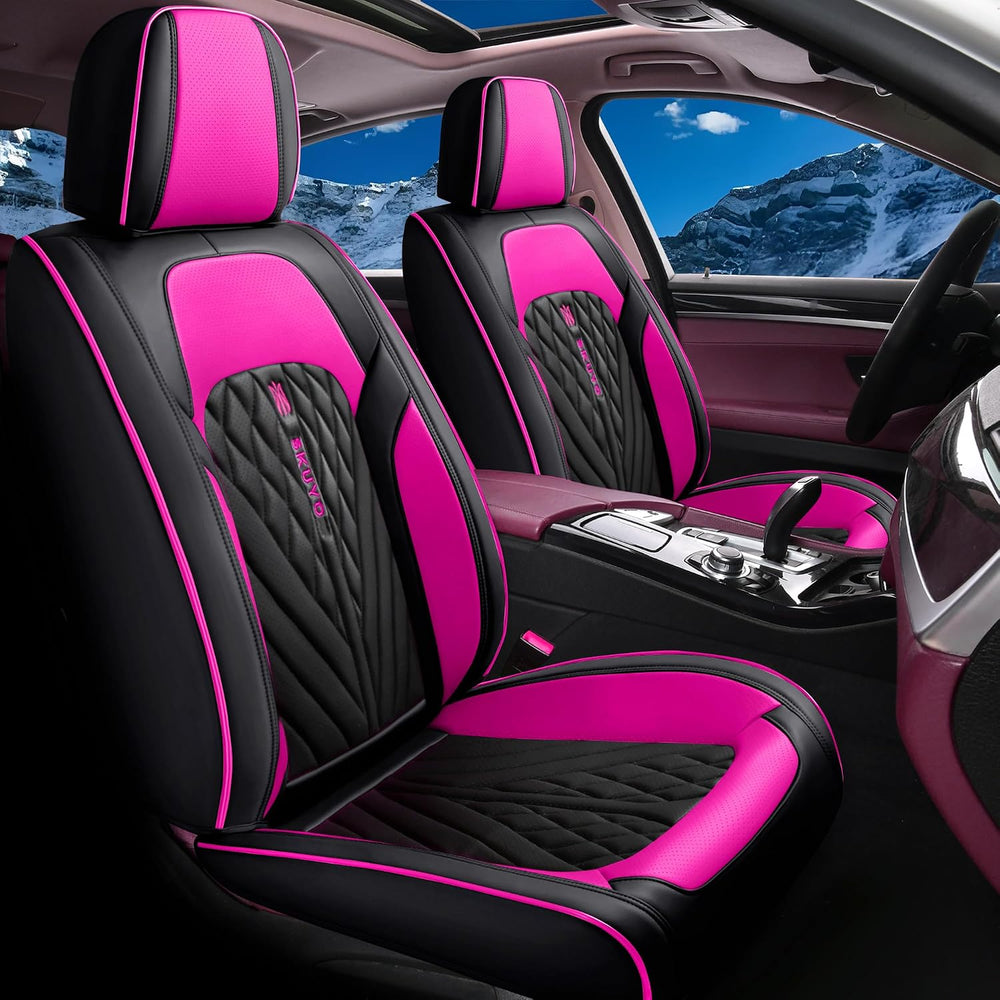 Comfortable Leather Auto Car Seat Covers Front & Rear Seat Protector Fit ...