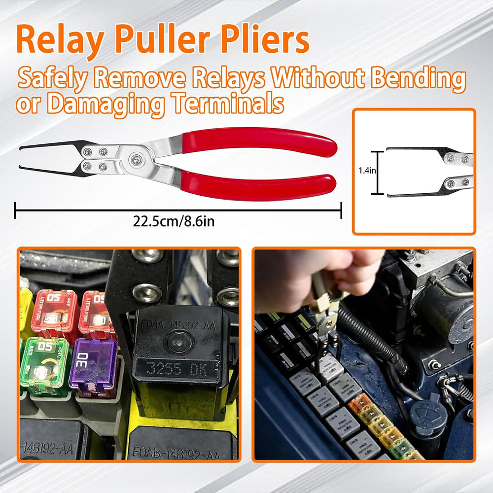 8-Piece Fuel Line Disconnect Tool Set with Hose Clamp Pliers, Relay Puller, P...