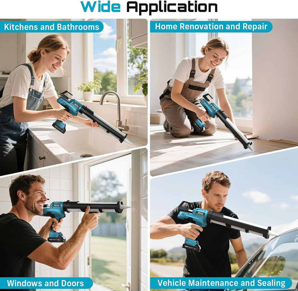 SEESII 29oz Electric Caulking Gun, Cordless Caulk Gun, Variable Speed
