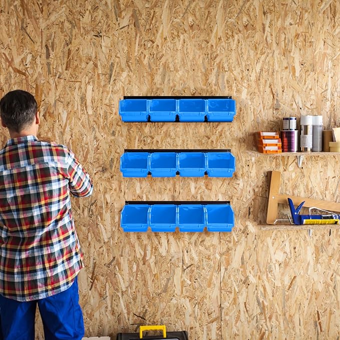 Ultrawall Wall Mounted Storage Bins, Plastic Hanging Storage Organizer Bins