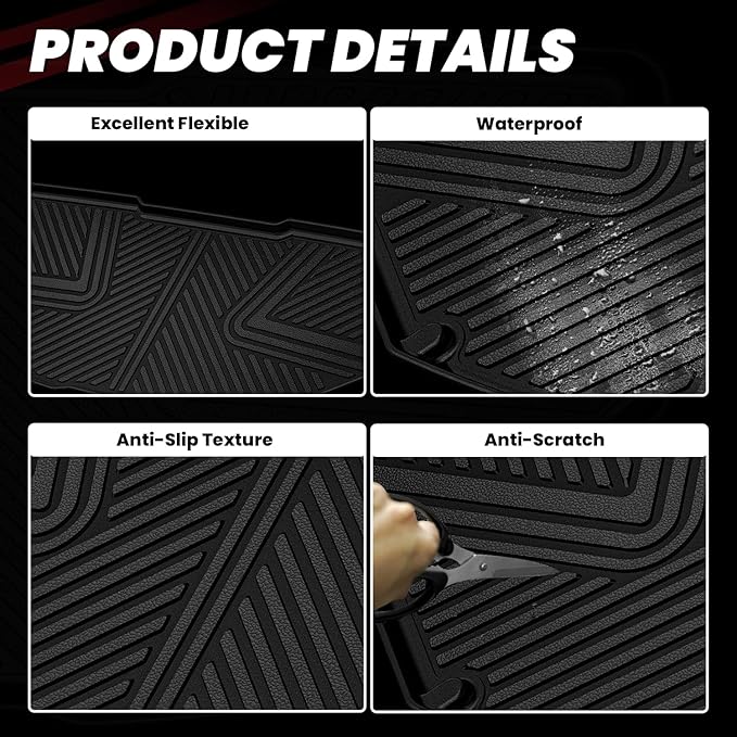 LASFIT Front Trunk Mats for Rivian R1T & Rivian R1S 2024 2023 2022, All W...