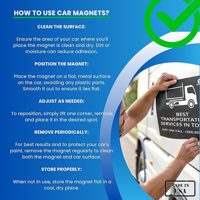 2 Pack Large Custom Car Magnets