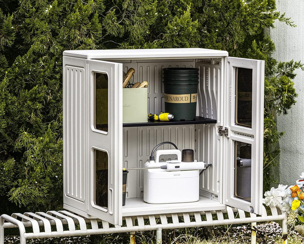KINYING Outdoor Storage Cabinet Waterproof,Resin Garage and Laundry Room Wall...