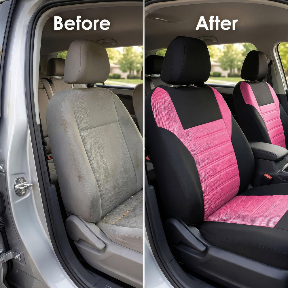 FH Group Automotive Car Seat Covers Full Set Premium 3D Air Mesh Front Seat C...