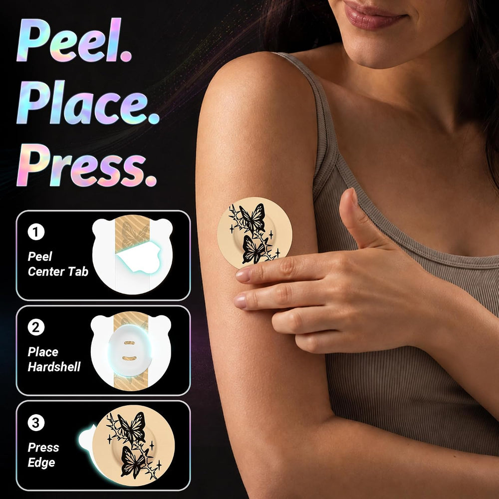 20 Pack/10 Tattoo Designs, Amolyfe Dexcom G7 & Stelo Overpatches Waterproof