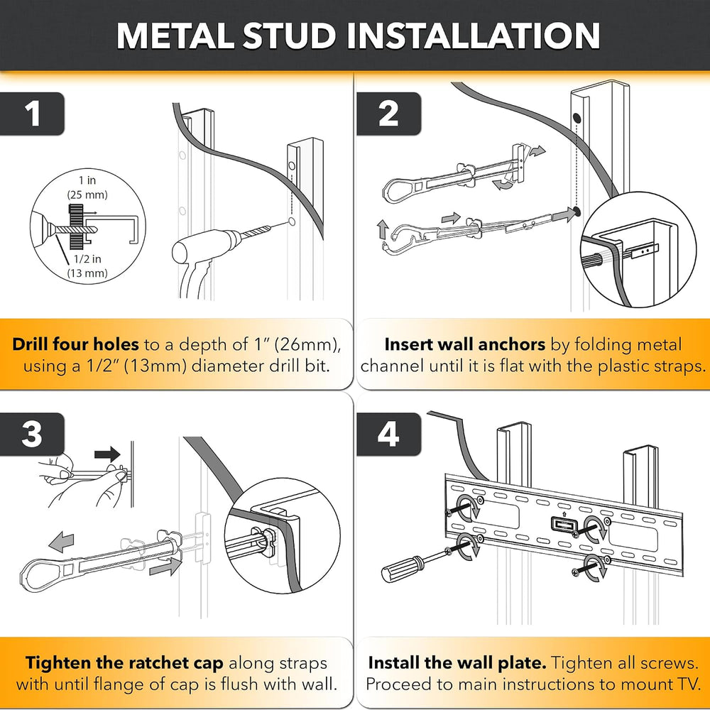 CondoMounts EDA1451 Elephant Anchors for Metal Studs & Drywall | 50 Ancho...