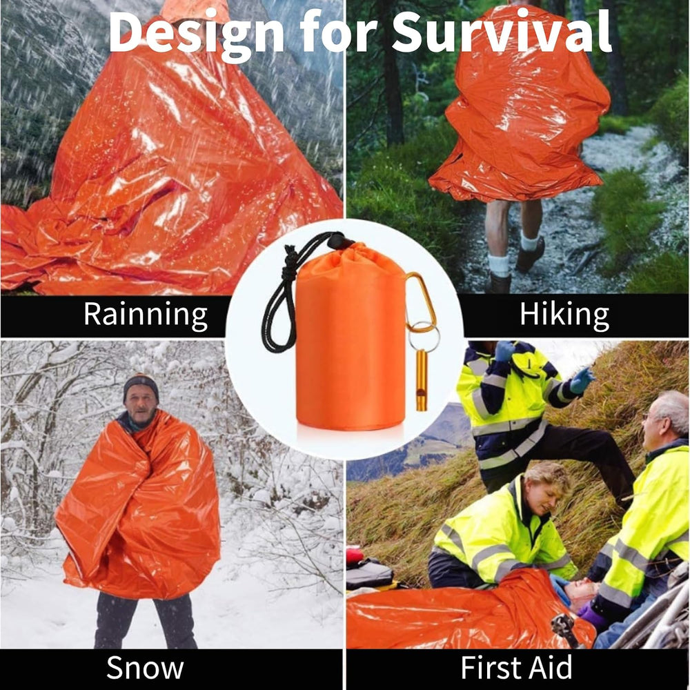 Emergency Sleeping Bag with Whistle, Portable Emergency Survival Bag, Lightwe...