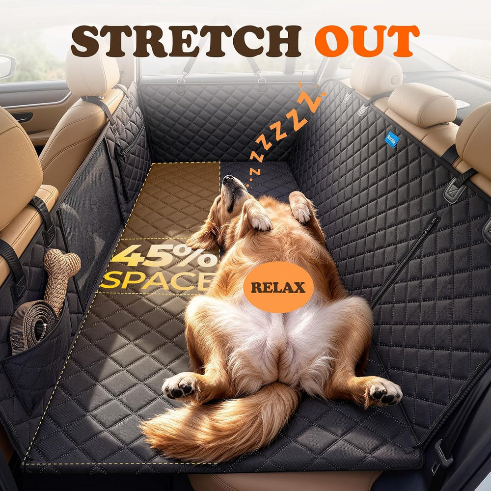 Rorhxia 3-in-1 Dog Car Seat Cover for Back Seat with Road Trip & Daily Mode