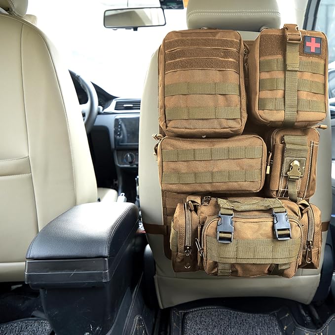 Universal Tactical Seat Back Organizer Vehicle Molle Panel Organizer Storage