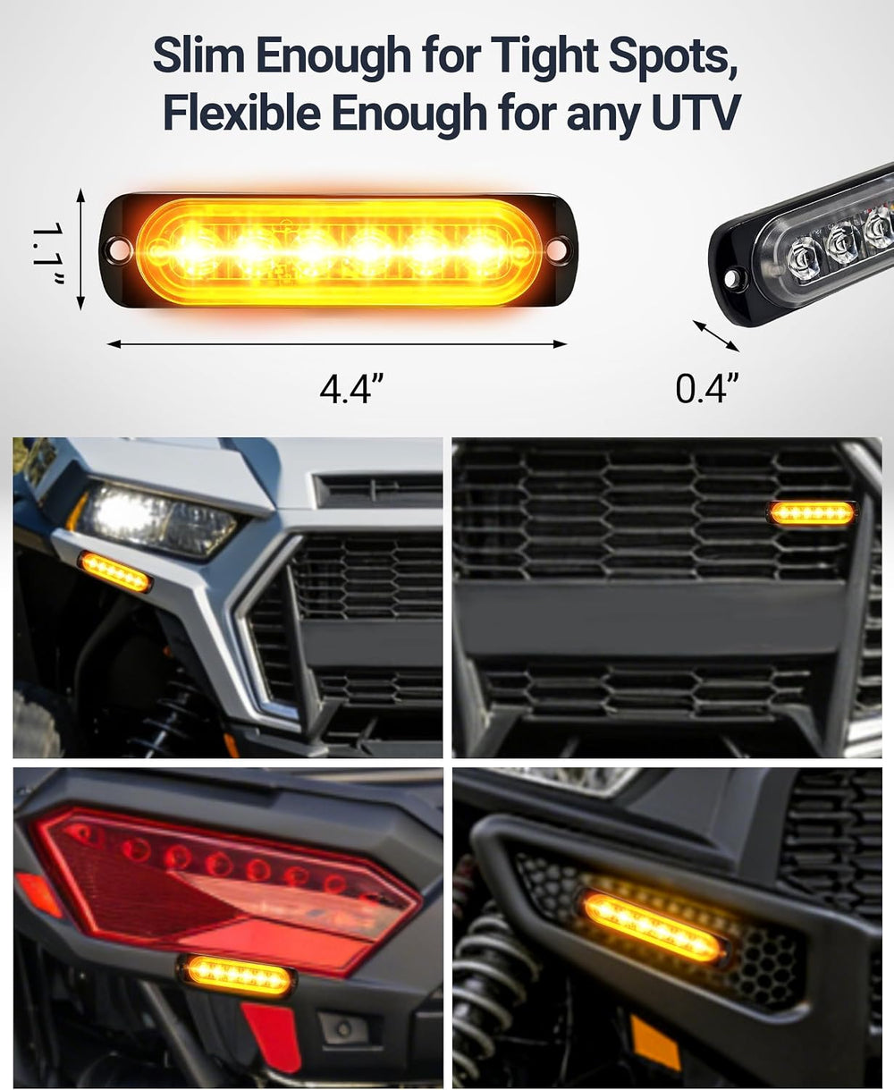 Universal UTV Turn Signal Kit with Horn 110dB, Plug&Play Street Legal UTV...