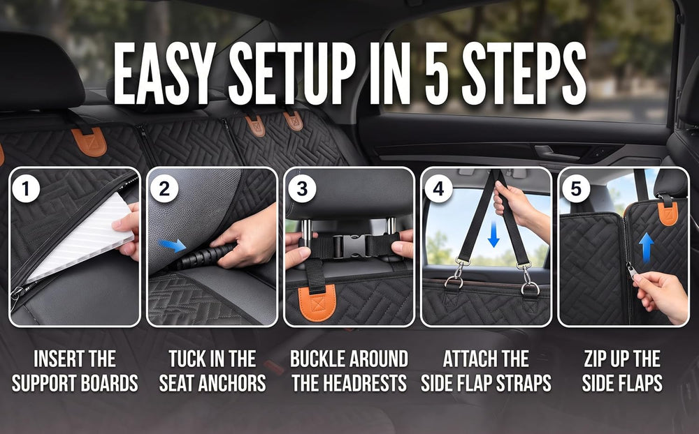 Hard Bottom Dog Car Seat Cover, Back Seat Extender for Dogs