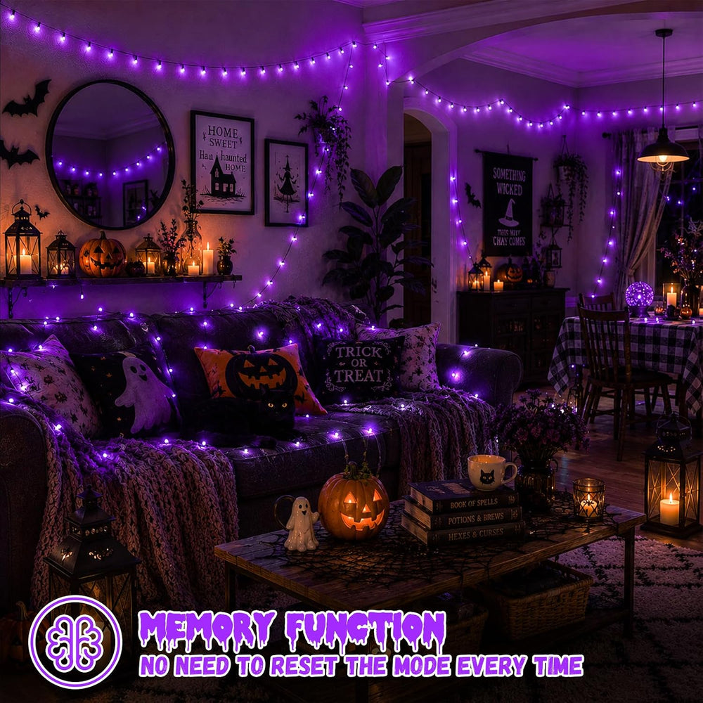 QITONG 165ft 500 LED Purple Halloween Lights Outdoor Waterproof, String Light...