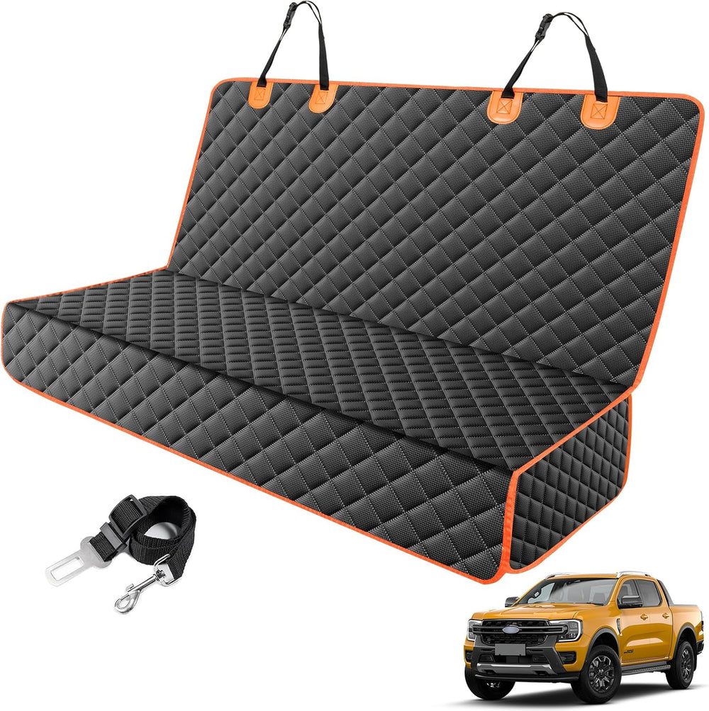MIXJOY Dog Car Seat Cover for Back Seat, Rear Bench Seat Cover for Trucks