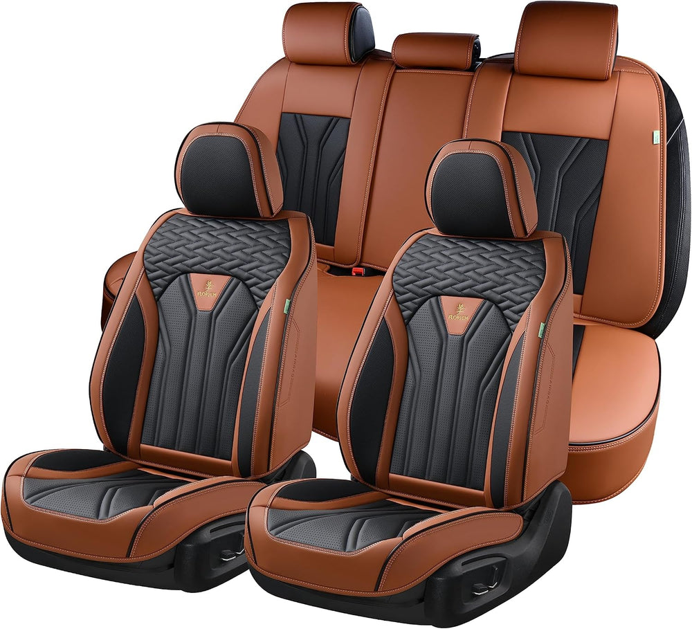 FLORICH Leather Seat Covers, Seat Covers Full Set, Car Seat Protectors 5 Seat...
