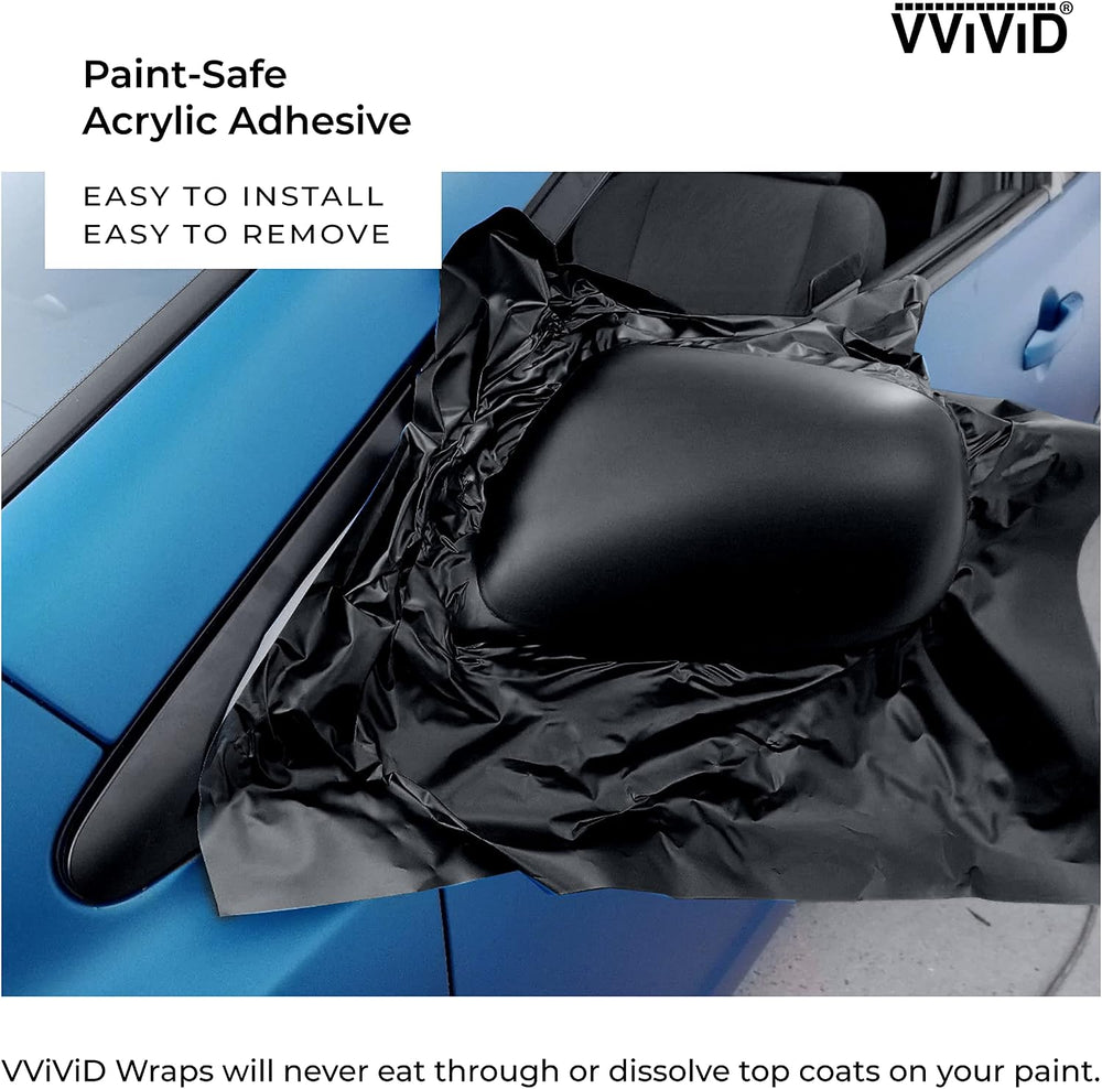 VViViD Matte Black Car Wrap Adhesive Film with Air Release (10ft x 5ft) Perfe...