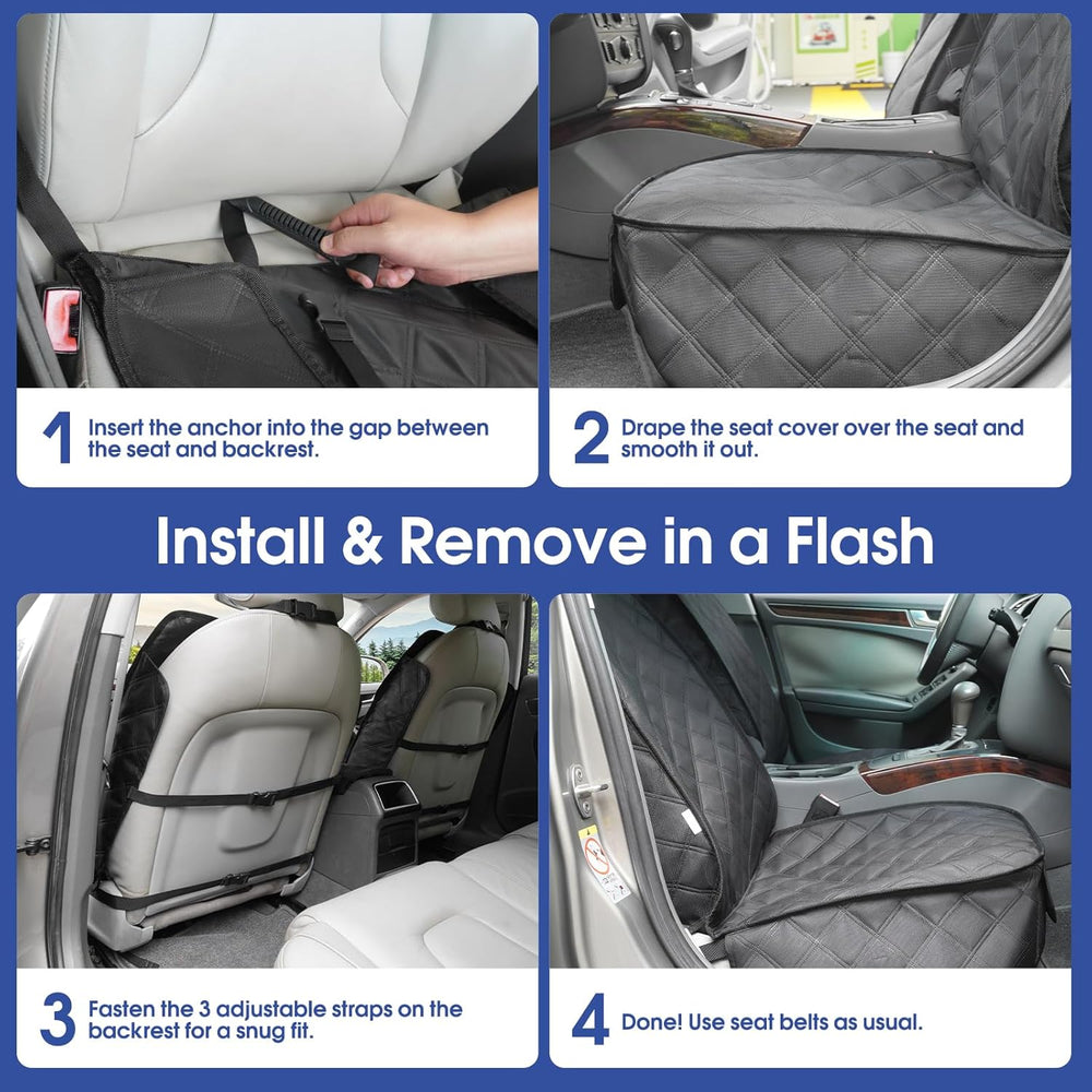 ALLANSING Front Seat Cover for Dogs with Side Flaps, Heavy Duty 900D Waterpro...