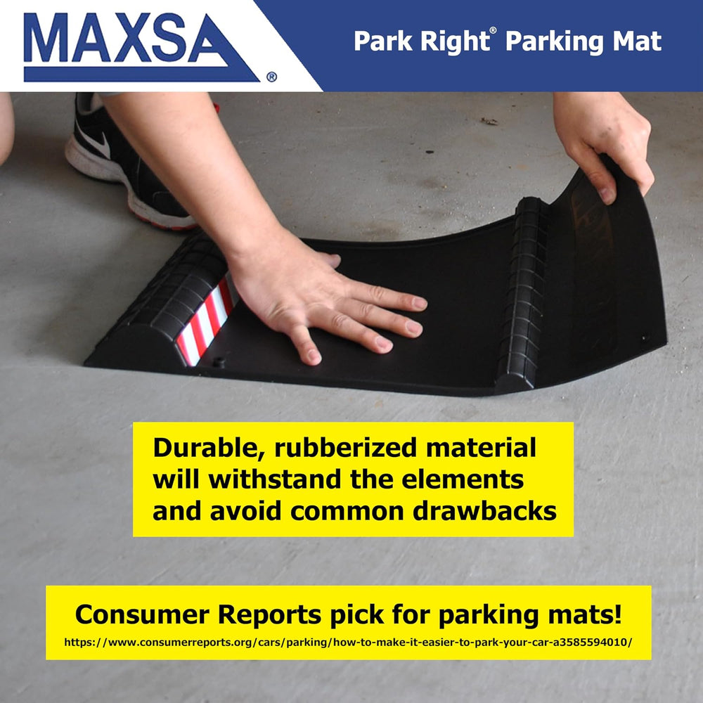 MAXSA 37358-2PK Park Right Parking Mat, Perfect Garage Parking, Black, 2-PK