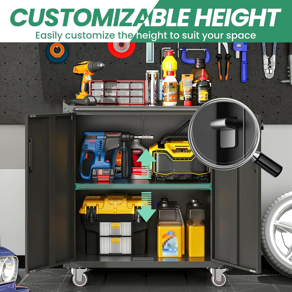 12-Piece Heavy Duty Steel Garage Cabinet System | All-in-One Modular Garage C...