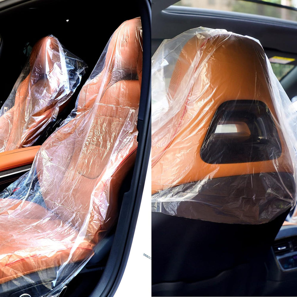 Tallew 250 Pcs Disposable Plastic Car Seat Covers Clear for Auto Truck