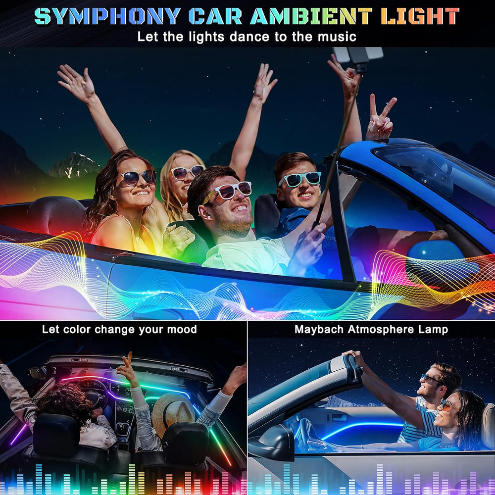 Dreamcolor Acrylic Interior Car LED Strip Light with Wireless APP, RGB 6 in 1...