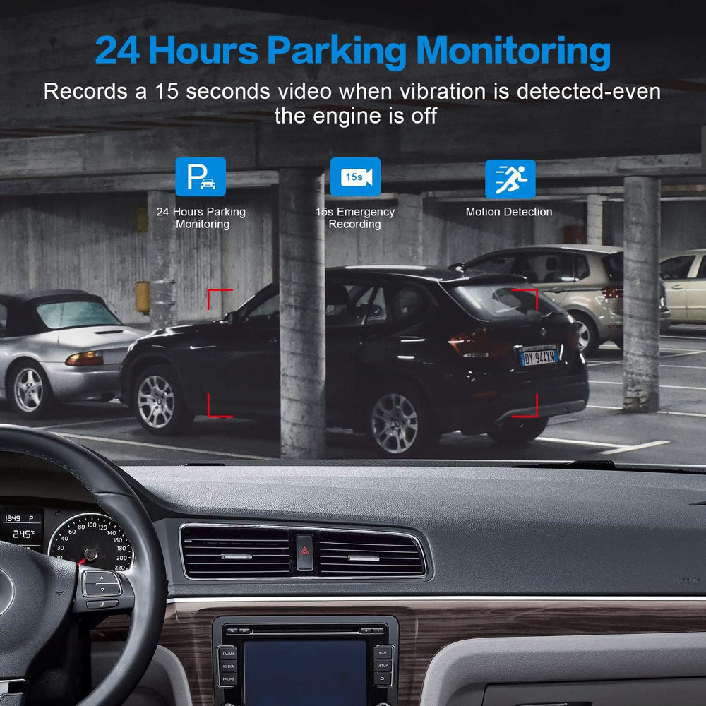 Dash Cam Front with 32G SD Card, BOOGIIO 1080P FHD Car Driving Recorder 3'...