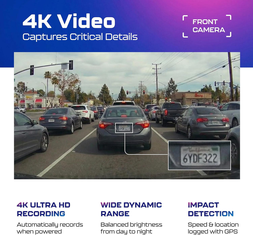 AZDOME M550 3CH Dash Cam 4K - 3.19" Screen IR Night Vision - 24H Parking...