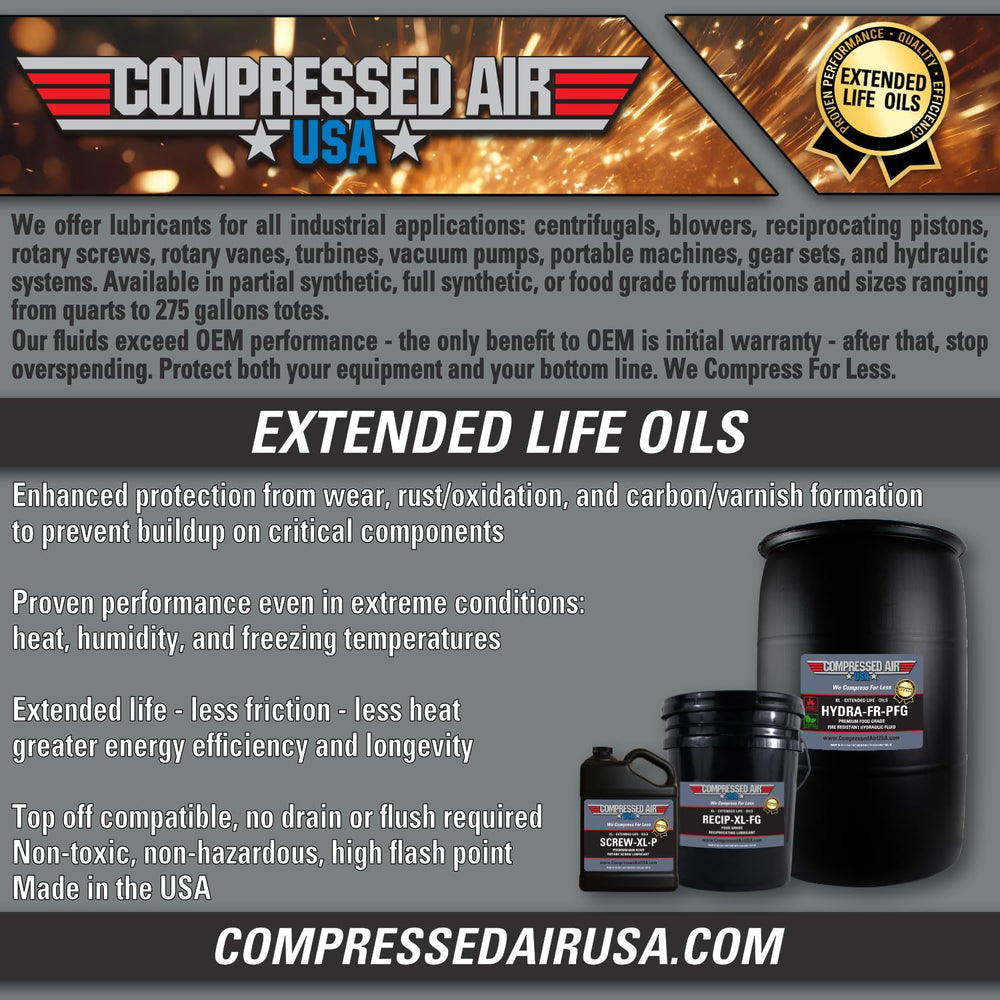 Compressed Air USA Breathing Safe Lubricating Oil for High Pressure Reciproca...