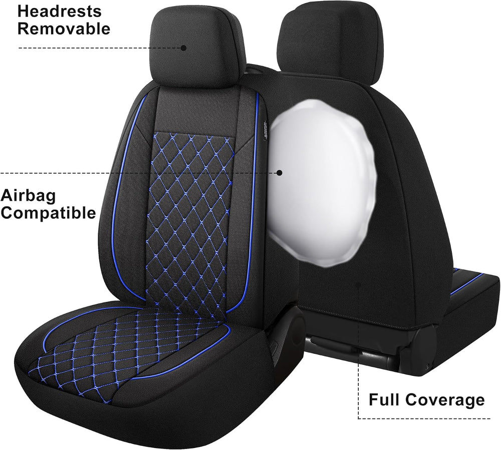 Breathble Car Seat Covers Full Set, Washable Seat Covers for Cars, Premium Cl...