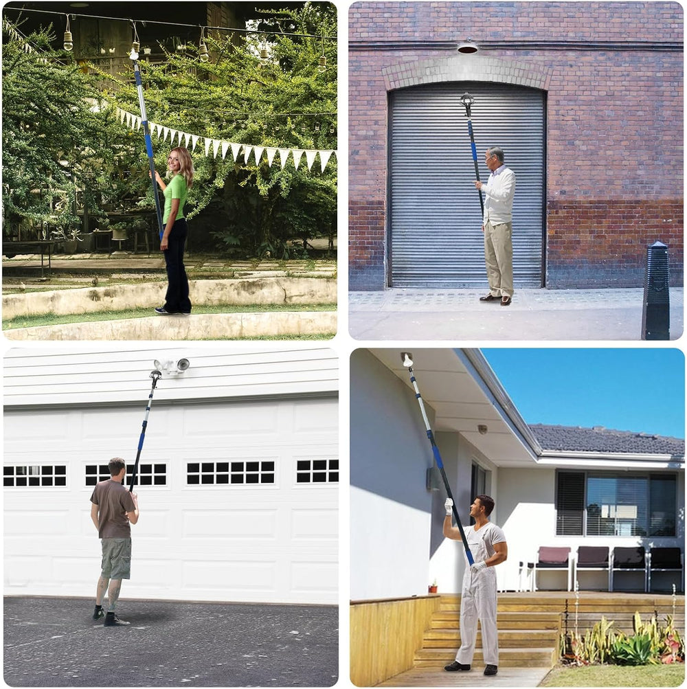 26FT Reach Light Bulb Changer for High Ceilings with Telescopic Extension Pol...