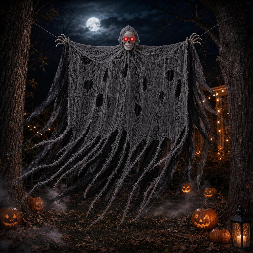HOMELEX 5 FT Floating Skeleton Ghost Halloween Decor, 4 FT Wide