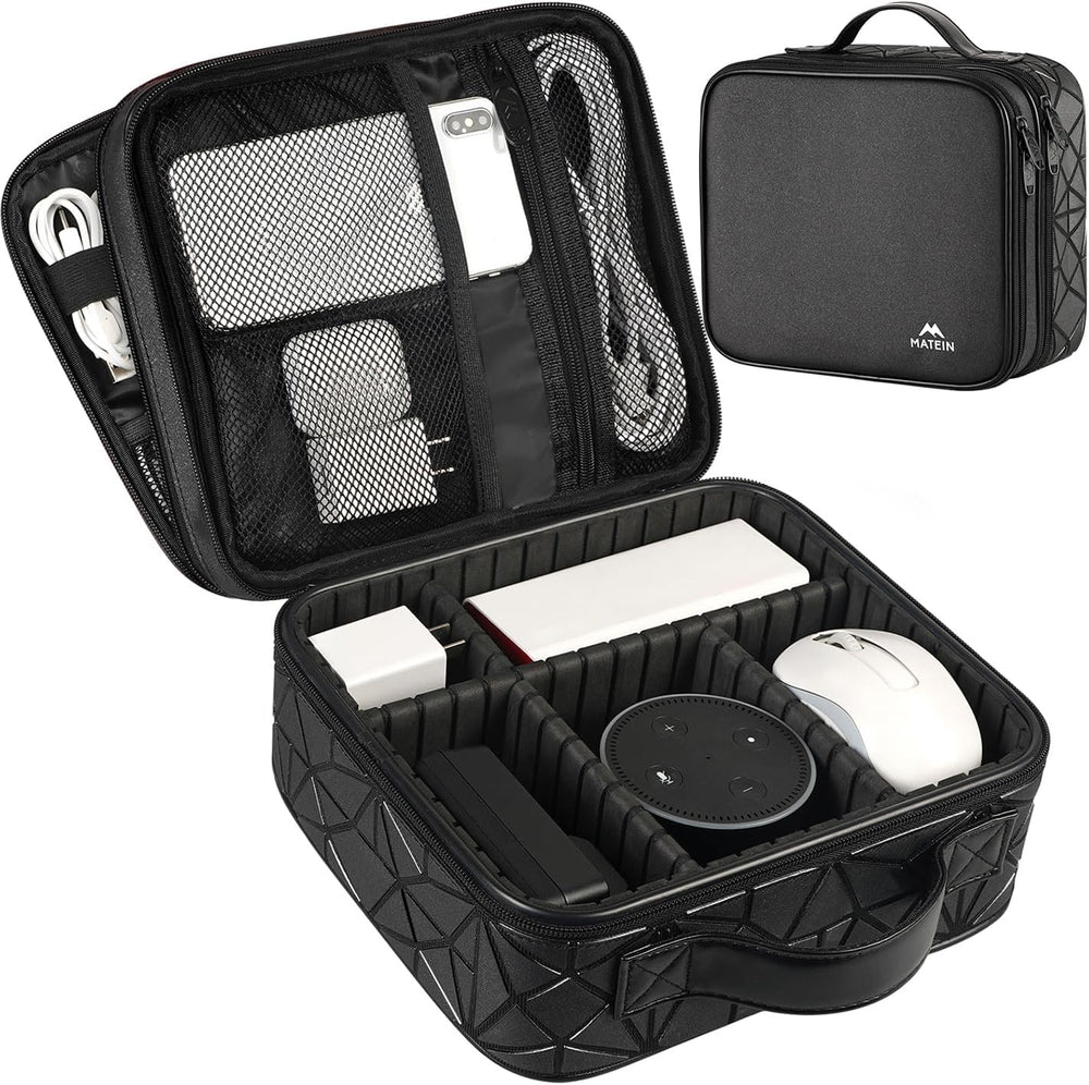 MATEIN Cord Organizer Case with Adjustable Divider, Large DJ Cable File Bag