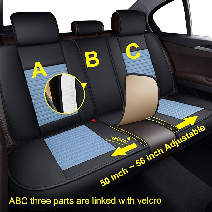 LINGVIDO Car Seat Covers, Breathable and Waterproof Faux Leather Automotive