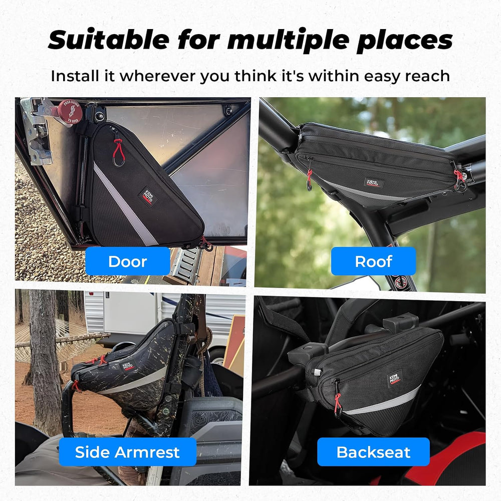 KEMIMOTO 2 Packs UTV Roll Bar Triangle Storage Bag | 1680D, Water Resistant, ...