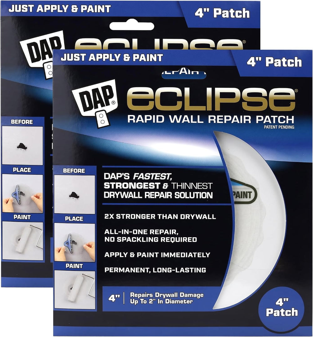 DAP 7079809163 Repair Eclipse Wall Patch, 4 Inch, Clear,White (Pack of 2)