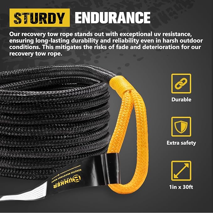BUNKER INDUST 1"×30ft Kinetic Recovery Rope