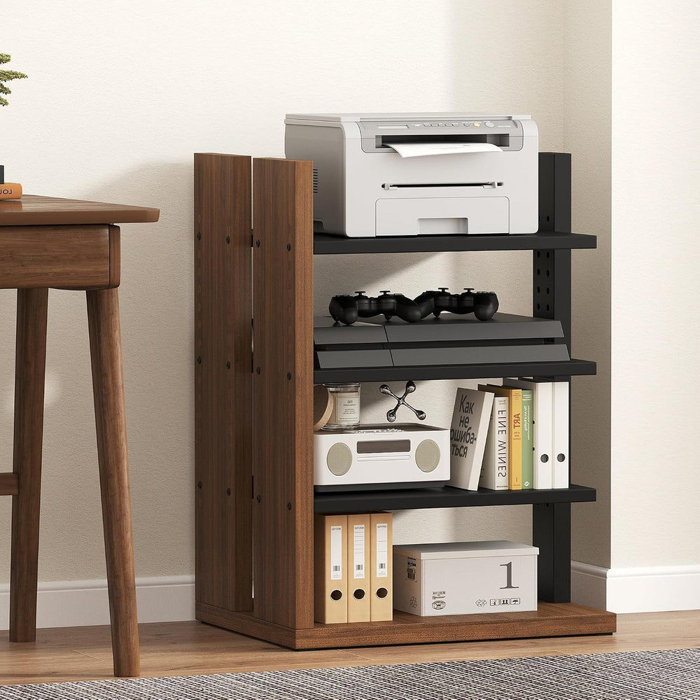 Space-Saving Corner Audio Rack, 4-Tier Stereo Cabinet Media Cabinet with 17-P...
