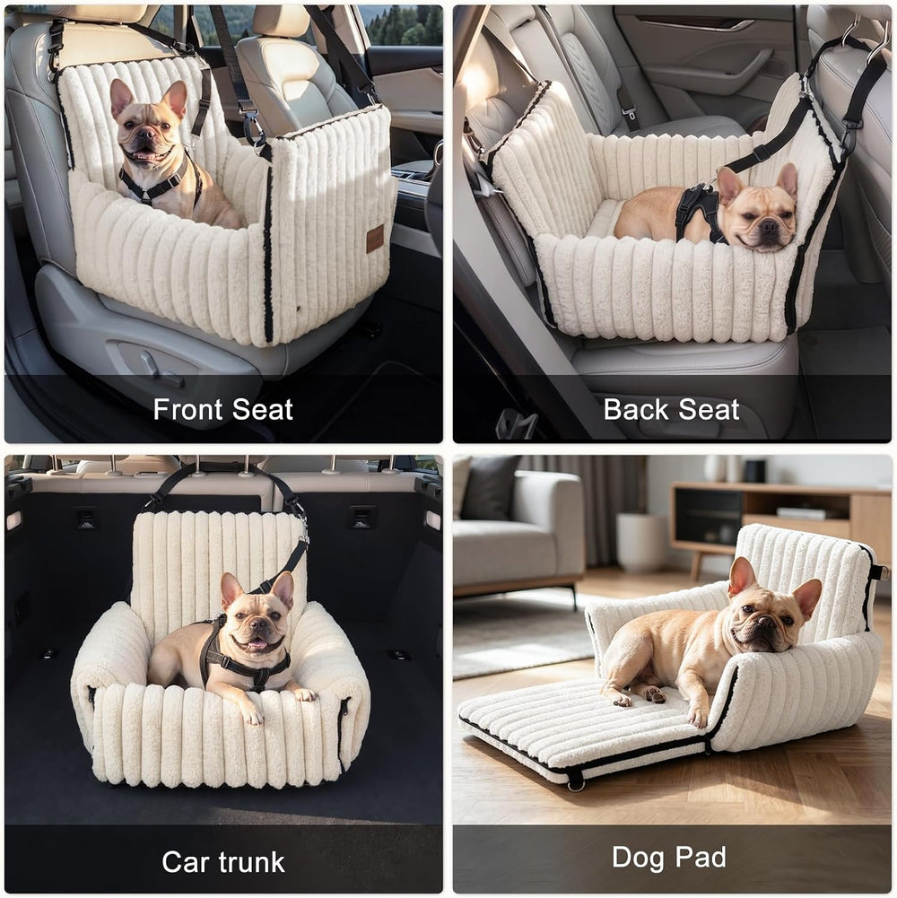 MIXJOY 6-in-1 Dog Car Seat for Small/Medium Dogs up to 23 lbs, Beige