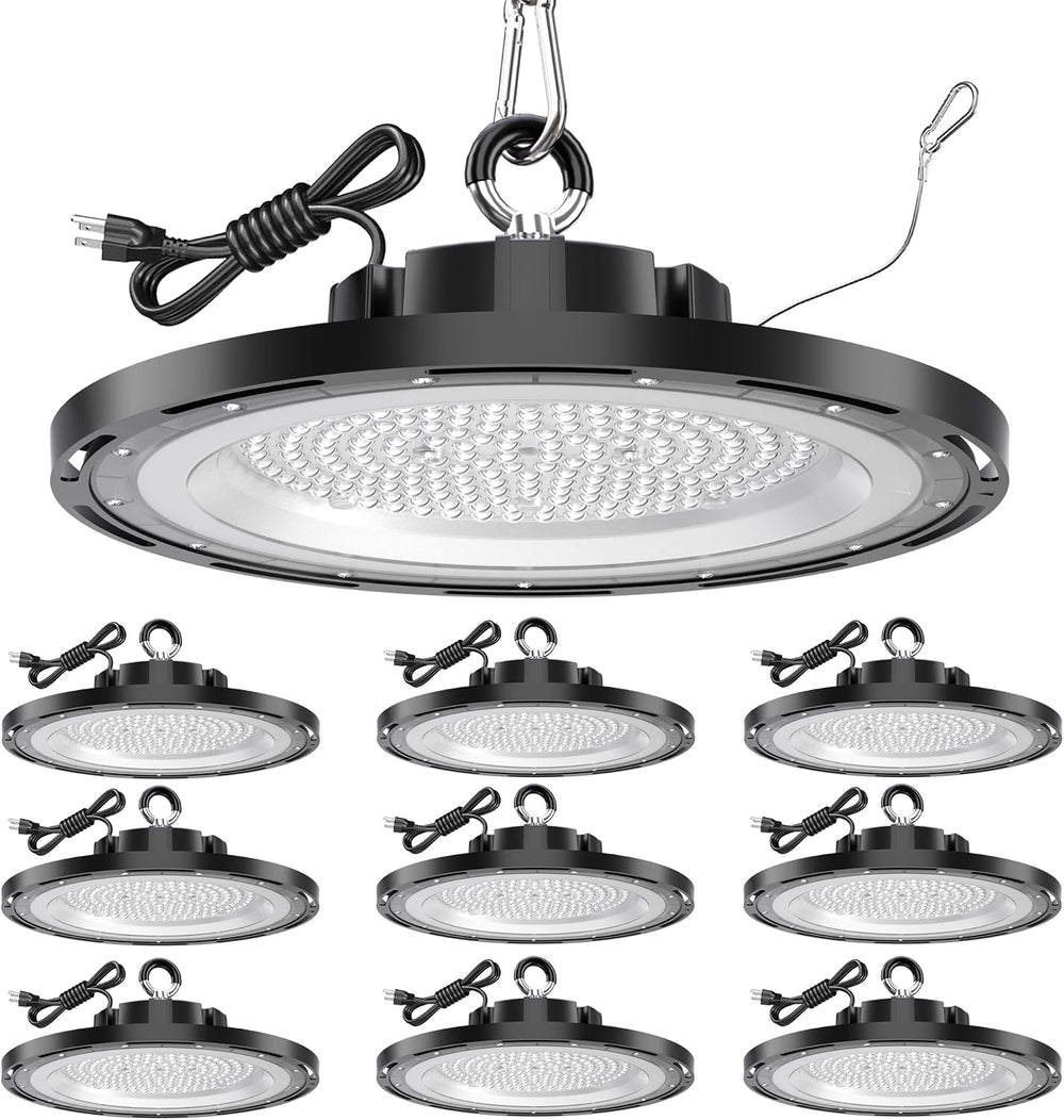 UFO LED High Bay Lights 200W 10 Pack 5000K Daylight with 5ft Plug