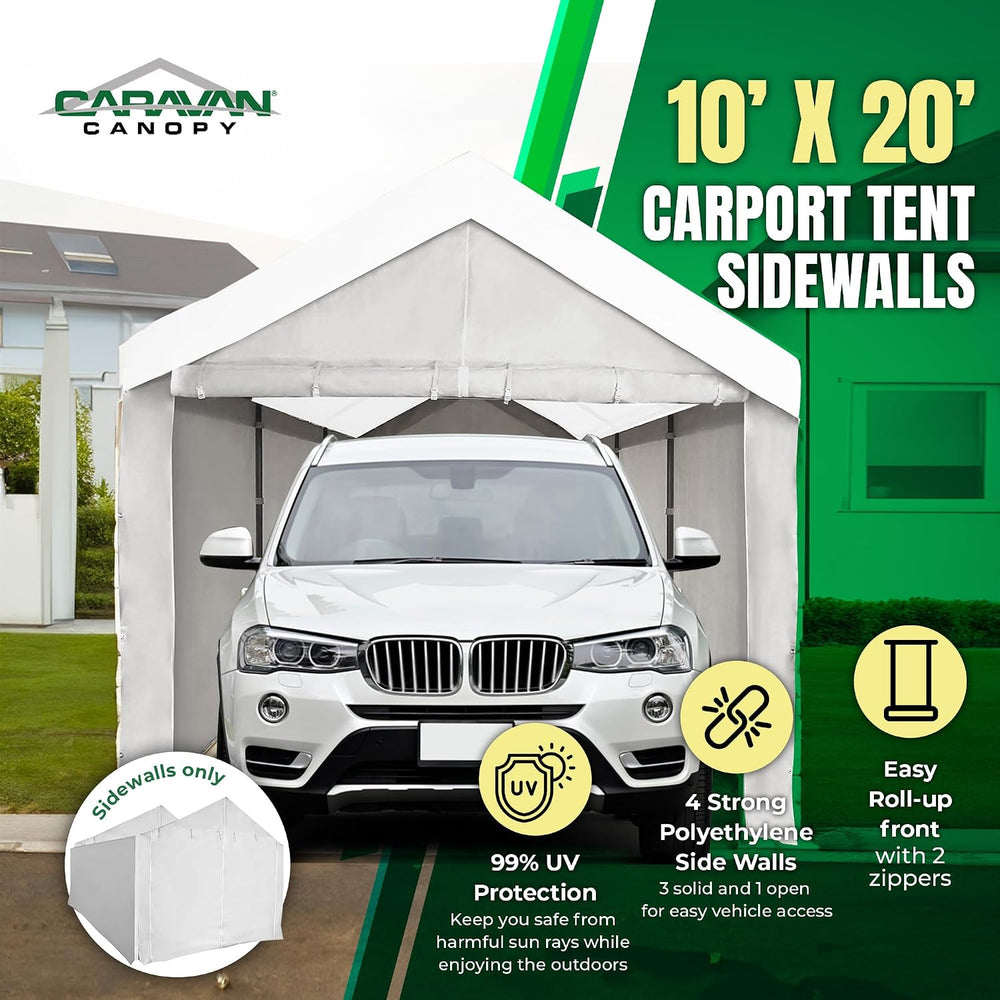 Caravan Canopy Tent Sidewalls for Domain Carport with Straps, Ideal for Garag...