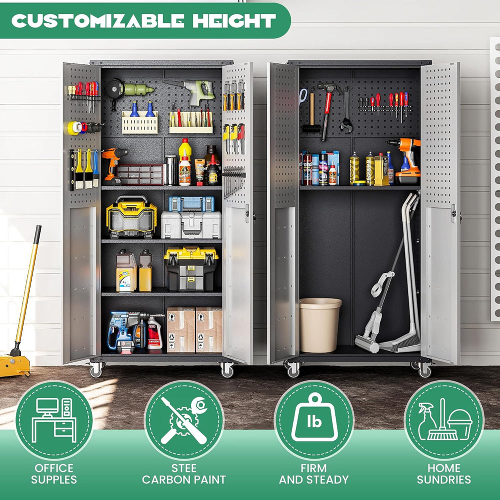 10-Piece Heavy Duty Steel Garage Cabinet System | All-in-One Modular Garage C...