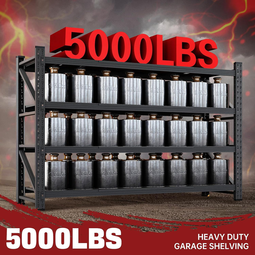 RAVIGIN 5000LBS Storage Shelves,71" W Garage Shelving Heavy Duty Metal A...