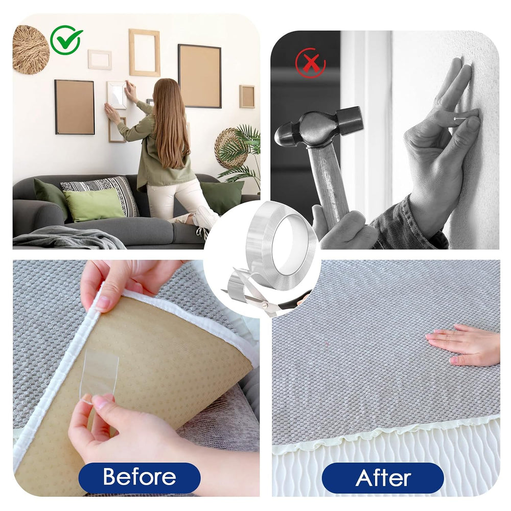 10 Pcak Heavy Duty Double Sided Mounting Tape Nano Tape 1.2 In × 9.85 FT