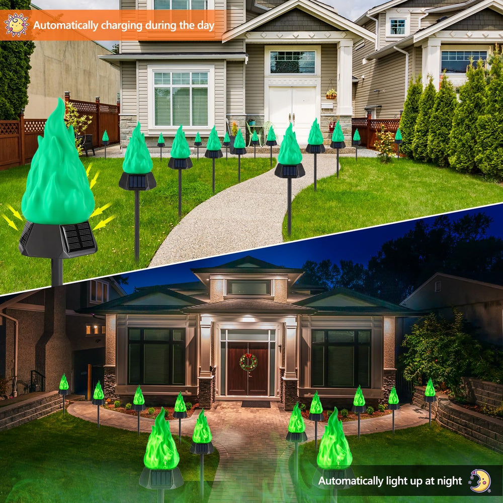 Toodour Solar Halloween Lights Outdoor, 4 Pack Solar Torch Light Waterproof