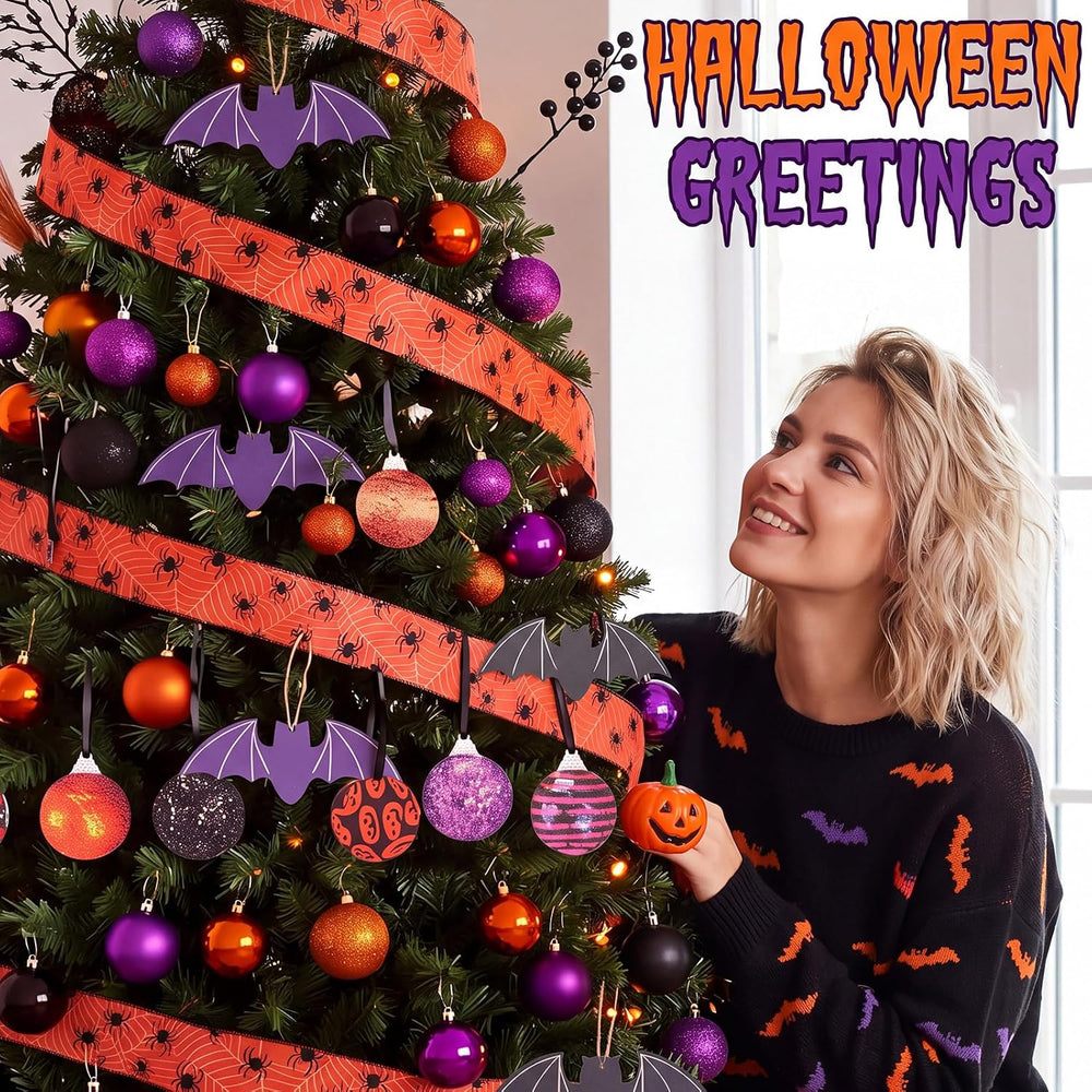 Realspring 100 Pcs Halloween Tree Decorations, Halloween Hanging Ornaments