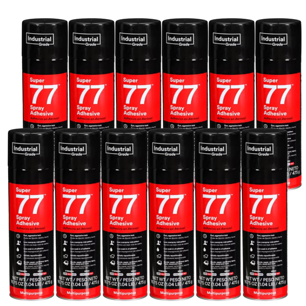 3M Industrial 021200-21210 Clear Super 77 Multi-Purpose Spray Adhesive, 16.75...