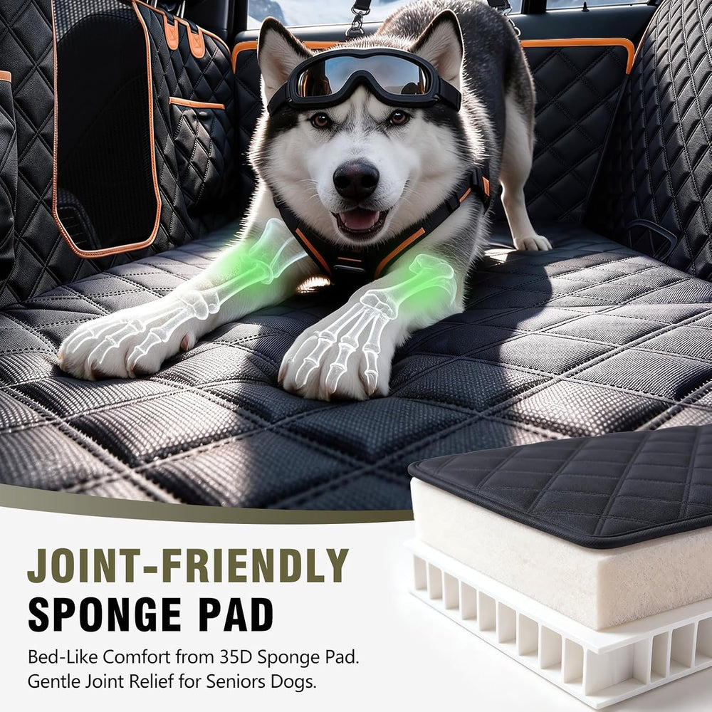 Hard Bottom Car Seat Cover for Dogs, Back Seat Extender for Car