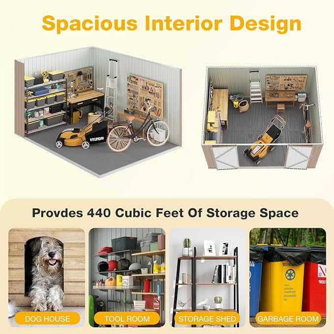 10x8 FT Outdoor Metal Storage Shed
